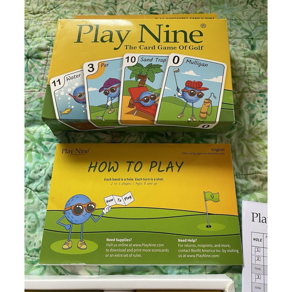 Play Nine The Card Game of Golf Age 8+ 2-6 Players Mulligan Sand Trap Complete